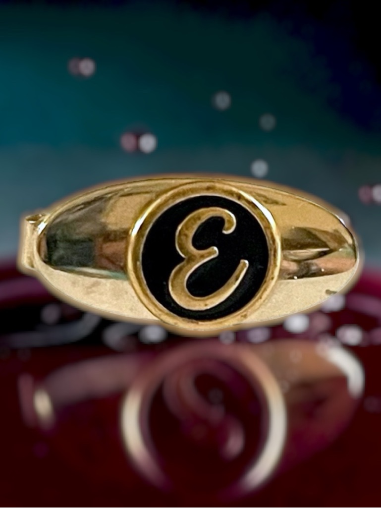 Vintage Gold Tone Initial Letter E Tie Clip Personalized Great Gift